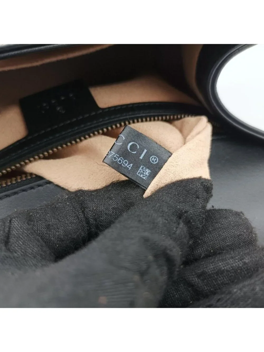 Gucci Ojiride Beige Gold Black Canvas Leather Shoulder